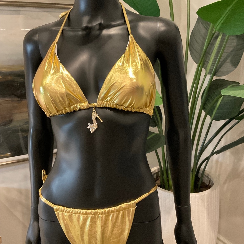 Gold Bikini with Charming Bikinis Stiletto Charm!